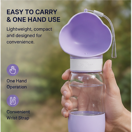 TailsAura 2-in-1 Portable Dog Water Bottle & Food Container