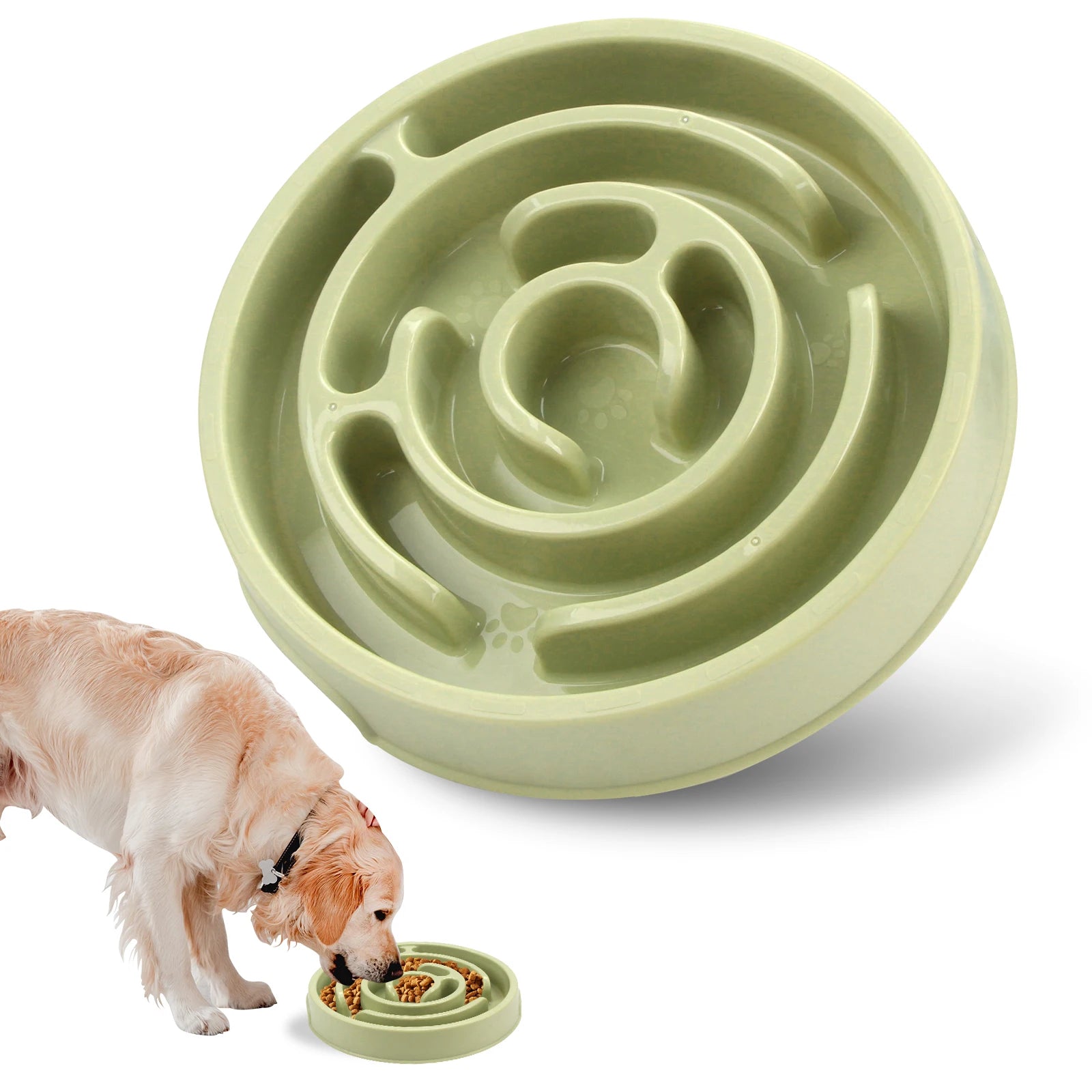 TailsAura Slow Feeding Ceramic Maze Bowl – Interactive Anti-Gulp Pet Feeder for Cats & Dogs