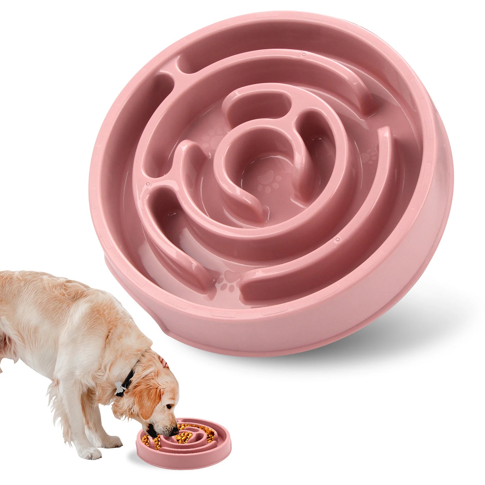 TailsAura Slow Feeding Ceramic Maze Bowl – Interactive Anti-Gulp Pet Feeder for Cats & Dogs