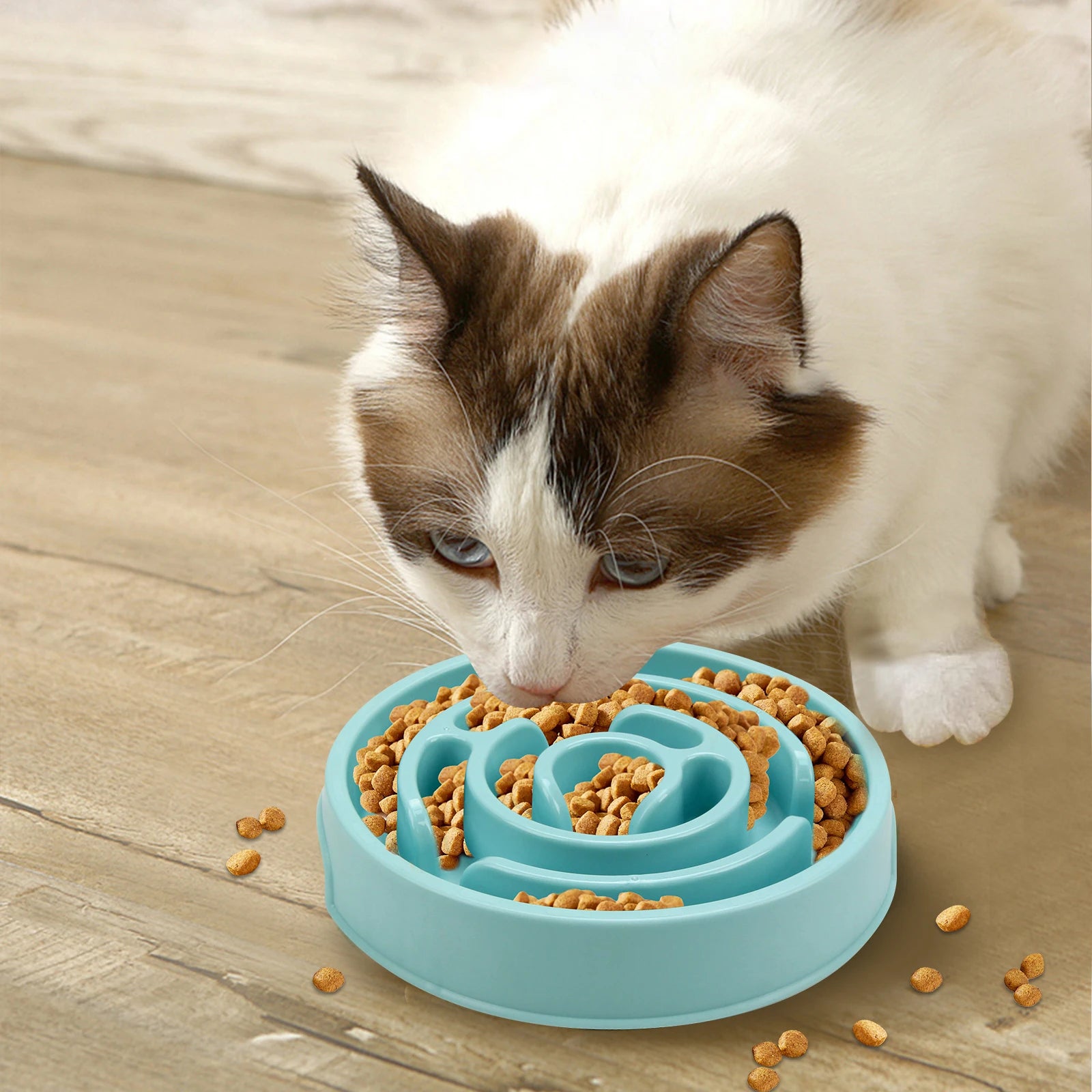 TailsAura Slow Feeding Ceramic Maze Bowl – Interactive Anti-Gulp Pet Feeder for Cats & Dogs