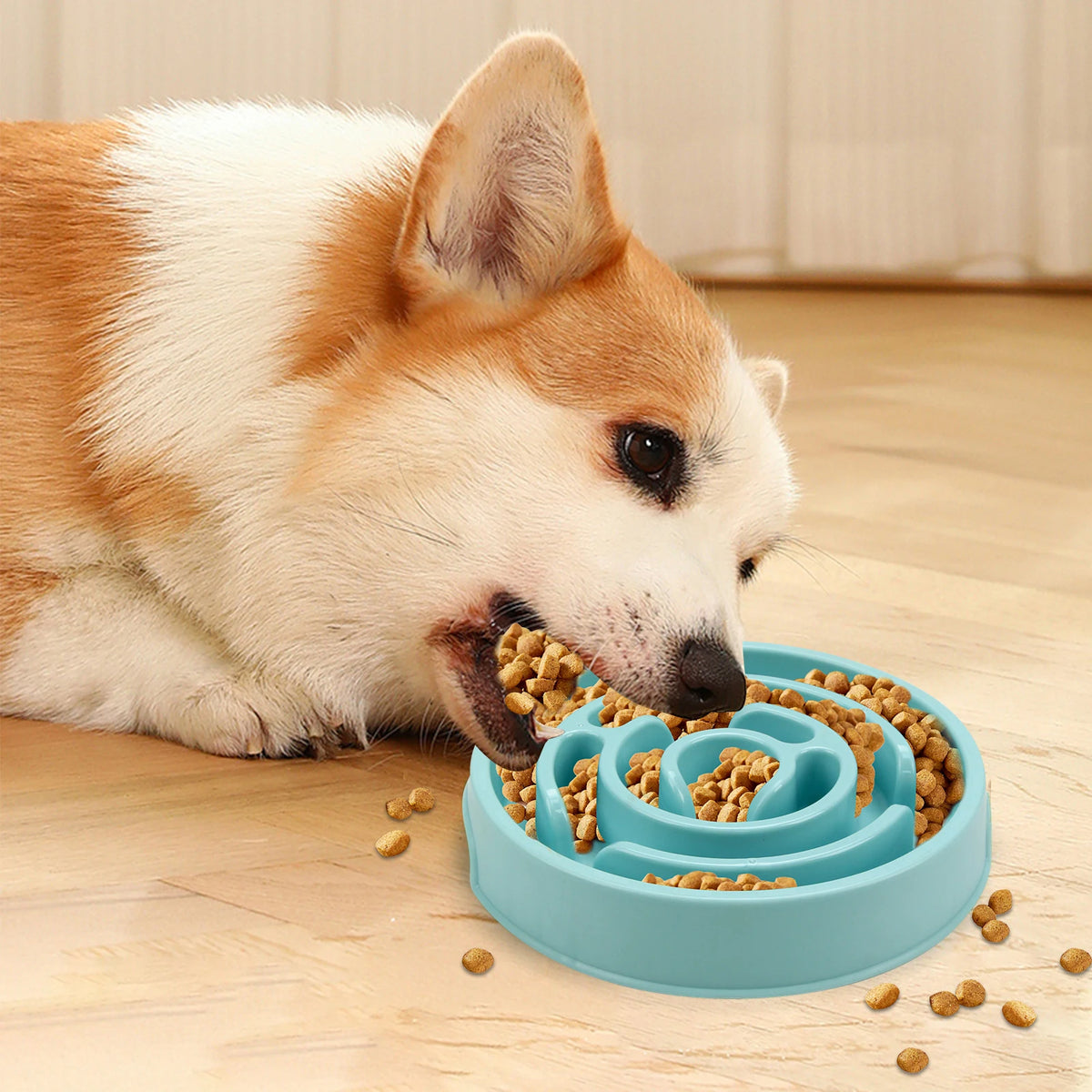 TailsAura Slow Feeding Ceramic Maze Bowl – Interactive Anti-Gulp Pet Feeder for Cats & Dogs