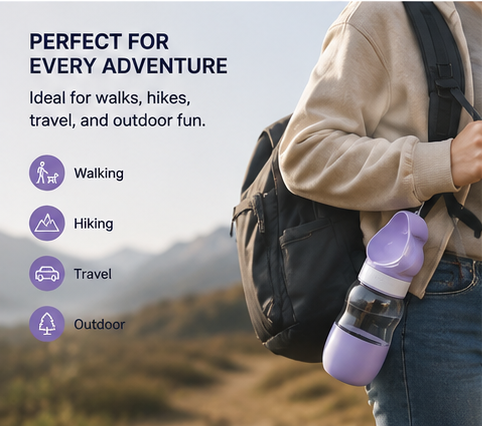 TailsAura 2-in-1 Portable Dog Water Bottle & Food Container