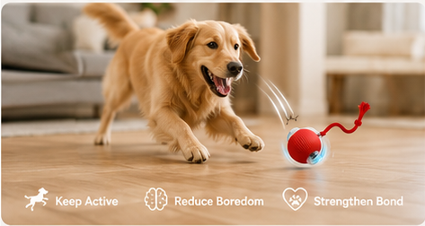 TailsAura™ Smart Rolling/Motion Ball – Interactive Dog&Cat Toy